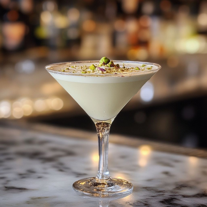 Kremalı Fıstıklı Beyaz Çikolatalı Martini Kokteyl