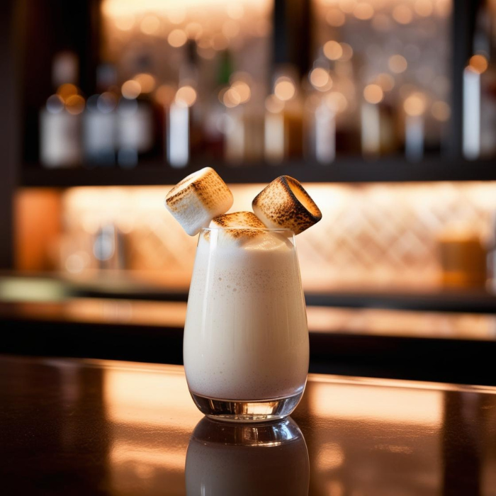 Kızarmış Marshmallow Eggnog Kokteyl