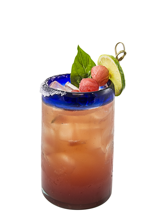 Fresh Watermelon Basil Margarita Kokteyl