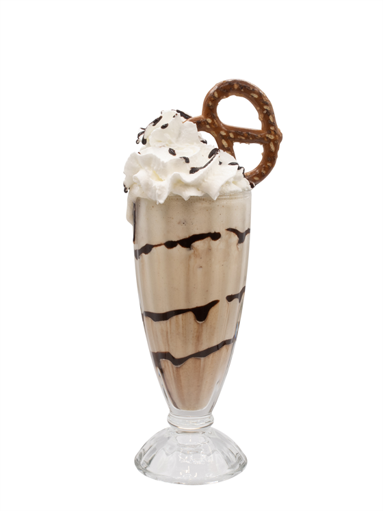 Game Day Salted Caramel Fudge Pretzel Shake Milkshake