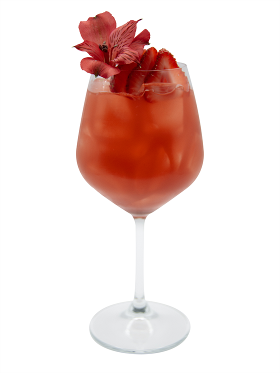 Strawberry Hibiscus Kombucha Spritz Kokteyl