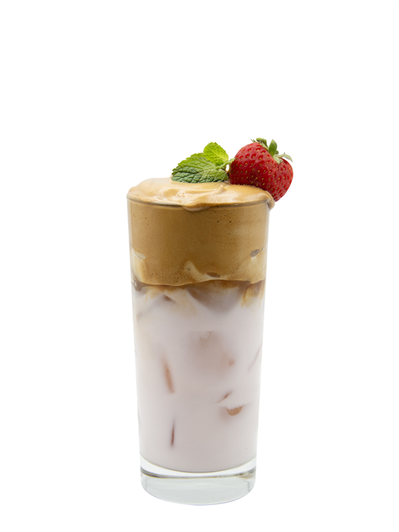 Strawberry Dalgona Coffee | Çilekli Köpüklü Kahve Sıcak Kahve