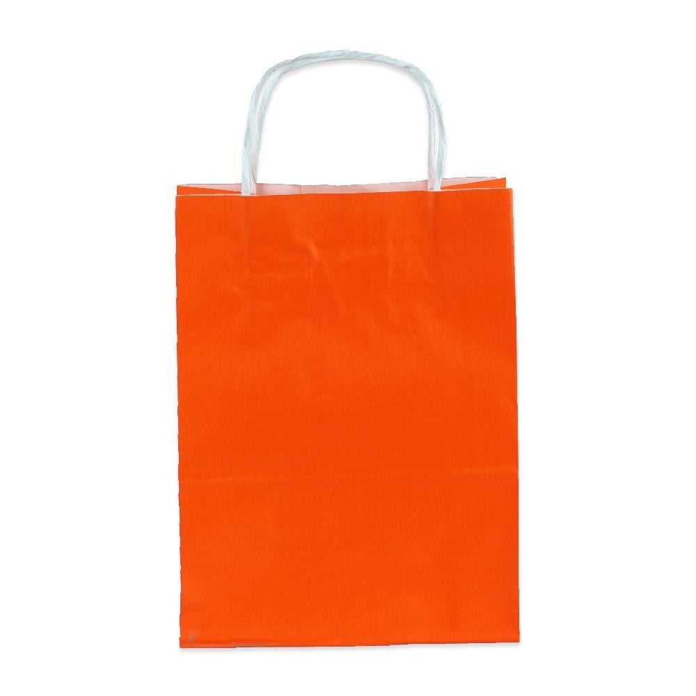 Çanta Beyaz Kraft 18x24x9 cm Burgu Sap Turuncu 400 ADETLİ KOLİ