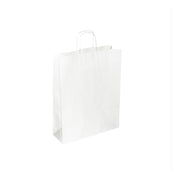 Çanta Beyaz Kraft 32x40x12 Cm Burgu Sap Turuncu 250 Adetli Koli