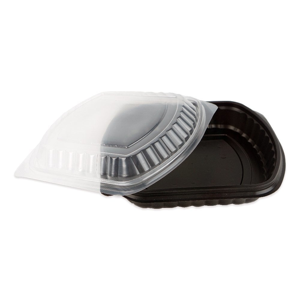 Bölmesiz Kapaklı Siyah Gıda Kabı (Sıcaklığa Dayanıklı)