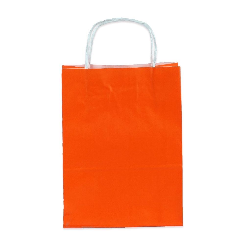 Çanta Beyaz Kraft 32x40x12 Cm Burgu Sap Turuncu