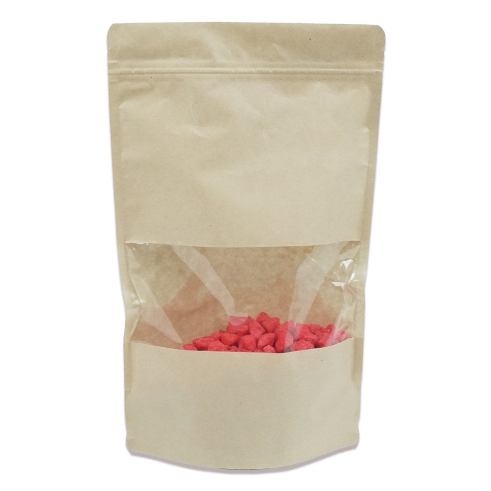 Kilitli Doypack Kraft Pencereli 18x29x4,5 Cm 250 ADETLİ PAKET