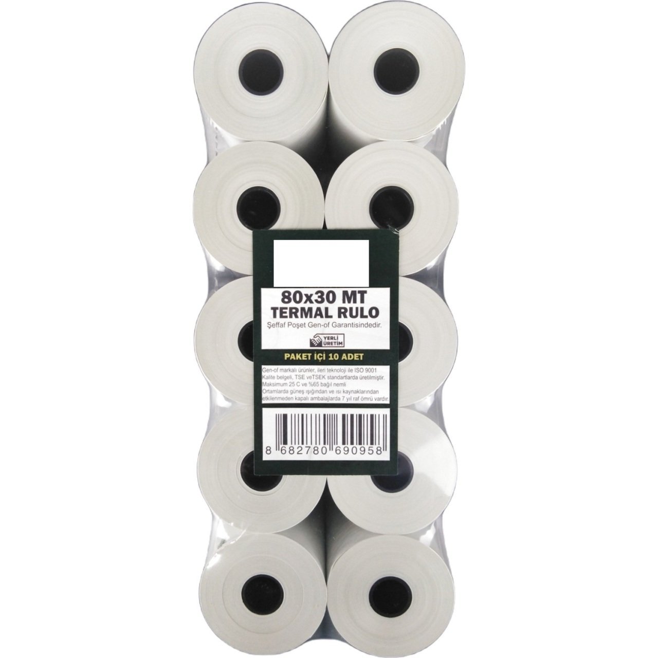 Termal Rulo Kağıt 80x30 mm