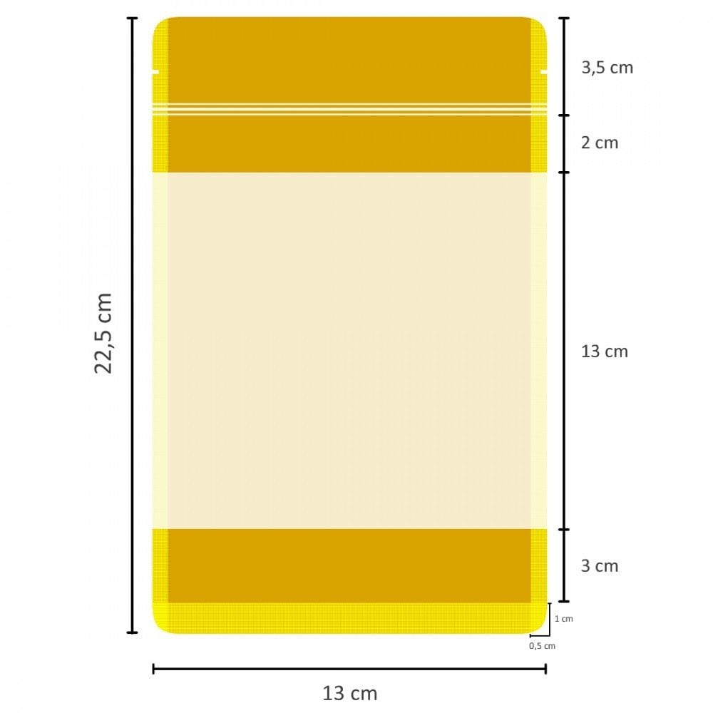 Geniş Pencereli Kraft Doypack 13x22,5 cm