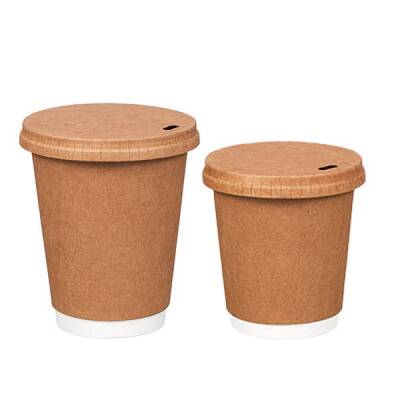 14-16 oz Karton Sıcak İçecek Kapağı Kraft