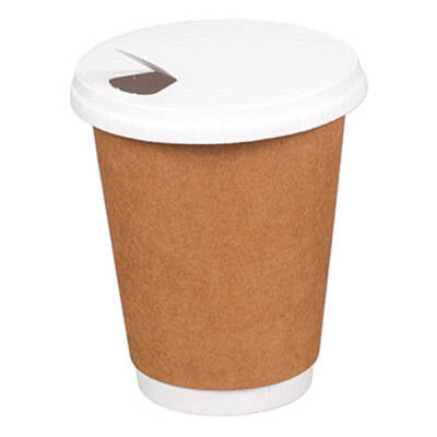 14-16 oz Perfore Delikli Karton Sıcak İçecek Kapağı Beyaz