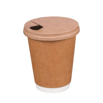14-16 oz Perfore Delikli Karton Sıcak İçecek Kapağı Kraft
