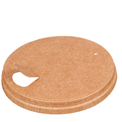 14-16 oz Perfore Delikli Karton Sıcak İçecek Kapağı Kraft