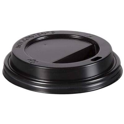 14-16 oz Plastik Sıcak içecek Kapağı Siyah