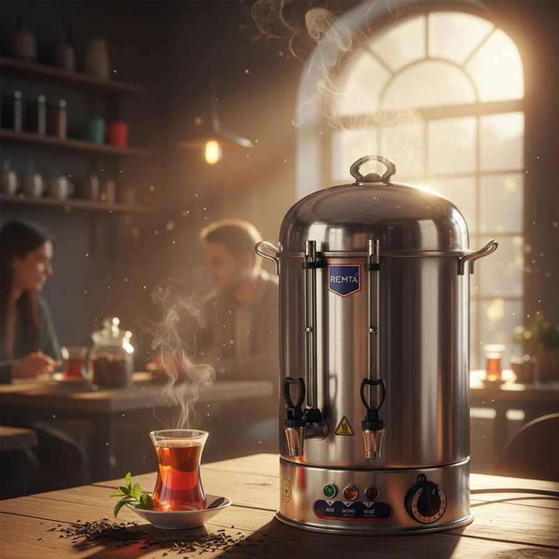 Remta GZR02 Çay Makinesi, Gizli Rezistans, 15 L, 160 Bardak Kapasiteli
