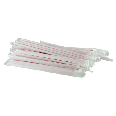 19 cm Düz Kağıt Sargılı Pipet