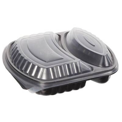 2 Bölmeli Kapaklı Gıda Kabı (Sıcağa Dayanıklı)