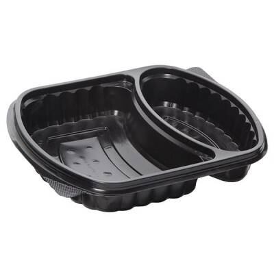 2 Bölmeli Kapaklı Gıda Kabı (Sıcağa Dayanıklı)