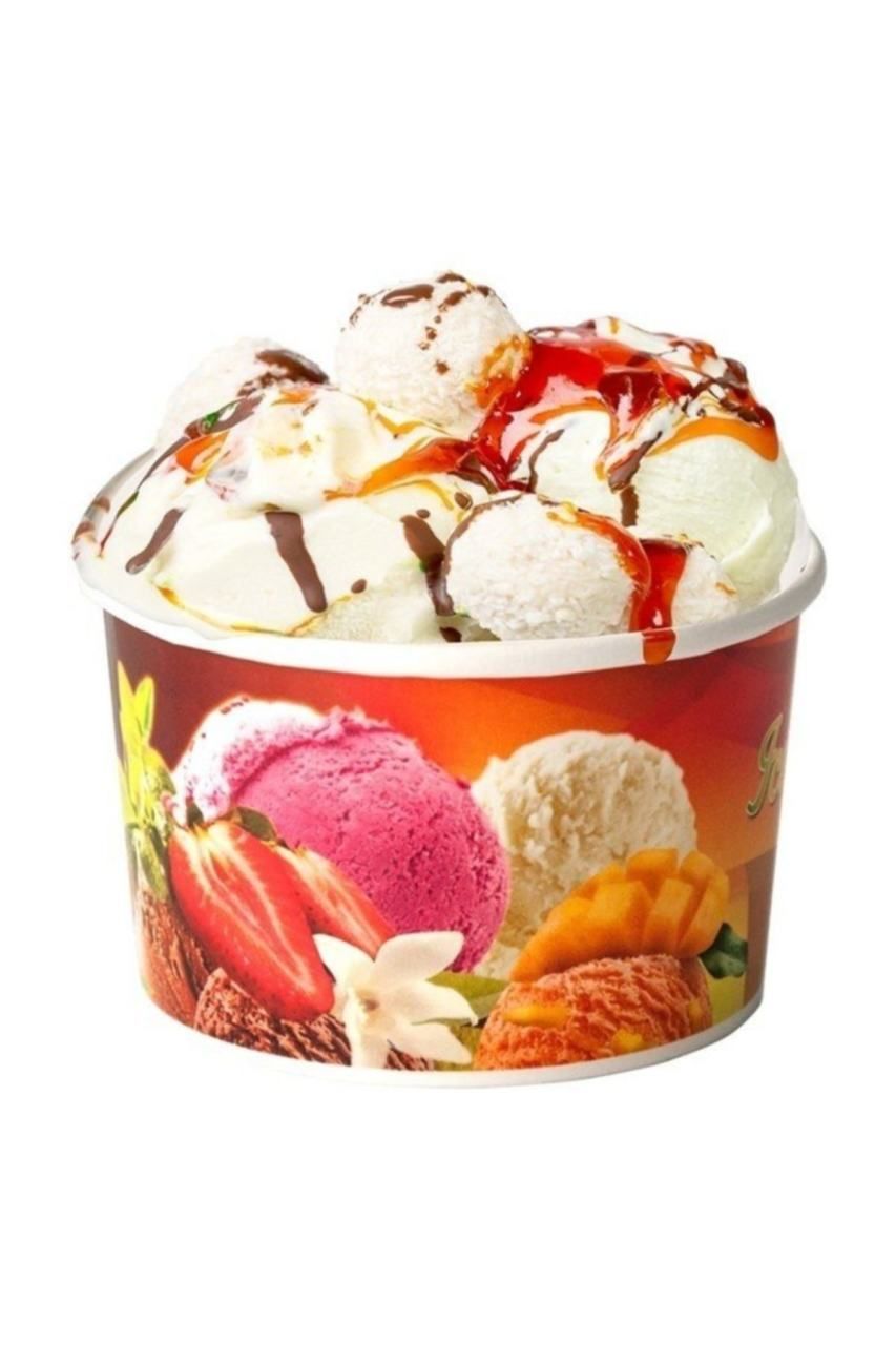 Orego Desenli Karton Dondurma Kasesi 100 gr 1000 Adet