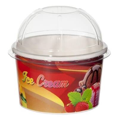 200cc ve 230cc Karton Dondurma Kase Kapağı Bombe