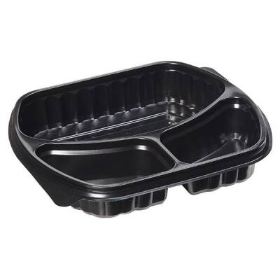 3 Bölmeli Kapaklı Gıda Kabı (Sıcağa Dayanıklı)