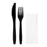 3'lü Ultra Lüks Siyah Çatal Bıçak Yemek Seti