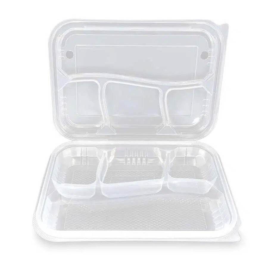 4 Bölmeli Kapaklı Kebap Kabı - 25 Adet