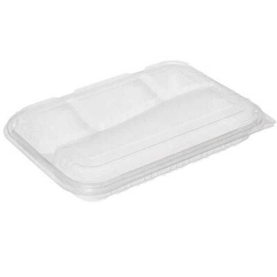 4 Bölmeli Kendinden Kapaklı Kebap Kabı