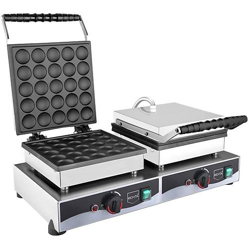 Remta Çiftli Kapaklı Yuvarlak Bubble Pankek Makinesi Elektrikli