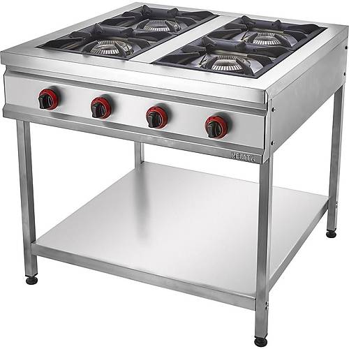 Remta 4'lü Ayaklı Taban Raflı Gazlı Lokanta Ocağı