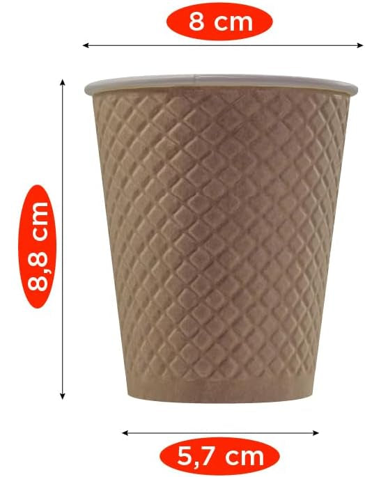 Waffle Kraft Karton Bardak, 8 OZ - 230 ML