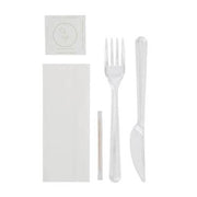 5'li Lüks Şeffaf Çatal-Bıçak Yemek Seti