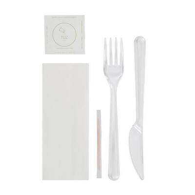 5'li Lüks Şeffaf Çatal-Bıçak Yemek Seti