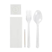 5'li Lüks Şeffaf Çatal-Kaşık Yemek Seti