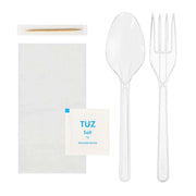 5li Lüks Yemek Seti Şeffaf (YMKSET-02-SEFFAF) - 50 Adet