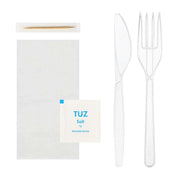 5li Lüks Yemek Seti Şeffaf (YMKSET-03) - 50 Adet