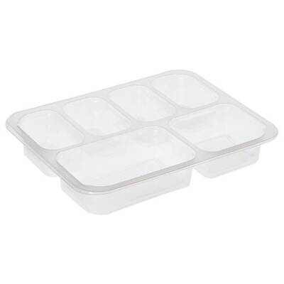 6 Bölmeli Film Yapıştırmalı Kahvaltı Kabı Şeffaf