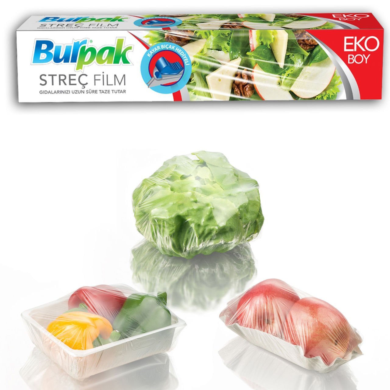 Burpak Kayar Bıçak Hediyeli Streç Film 45cm x 166m