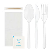 6lı Lüks Yemek Seti Şeffaf (YMKSET-05) - 50 Adet