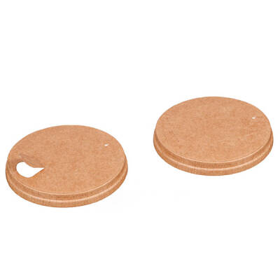 8-9-12 oz Perfore Delikli Karton Sıcak İçecek Kapağı Kraft