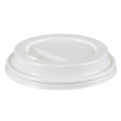 8-9 oz Plastik Sıcak İçecek Kapağı Beyaz