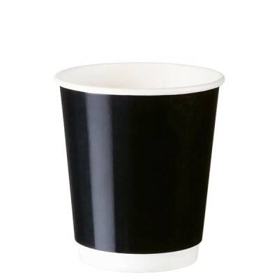 8 oz Parlak Siyah Double Wall Karton Bardak