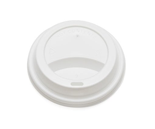 8-9-12 oz Plastik Sıcak İçecek Kapağı Düz Beyaz 1000 Adet