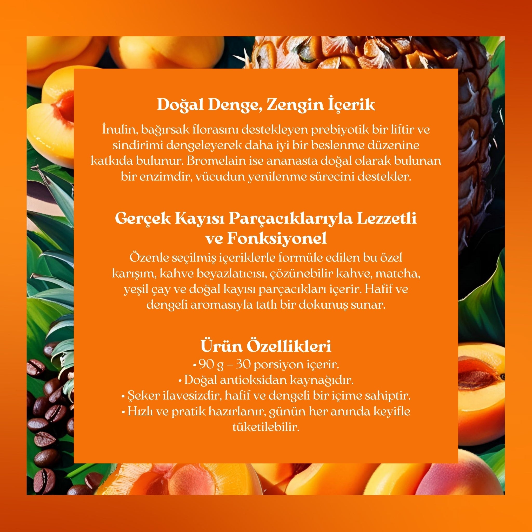Inulin & Bromelain Coffee - Inulin, Bromelain, Matcha, and Apricot Diet Coffee