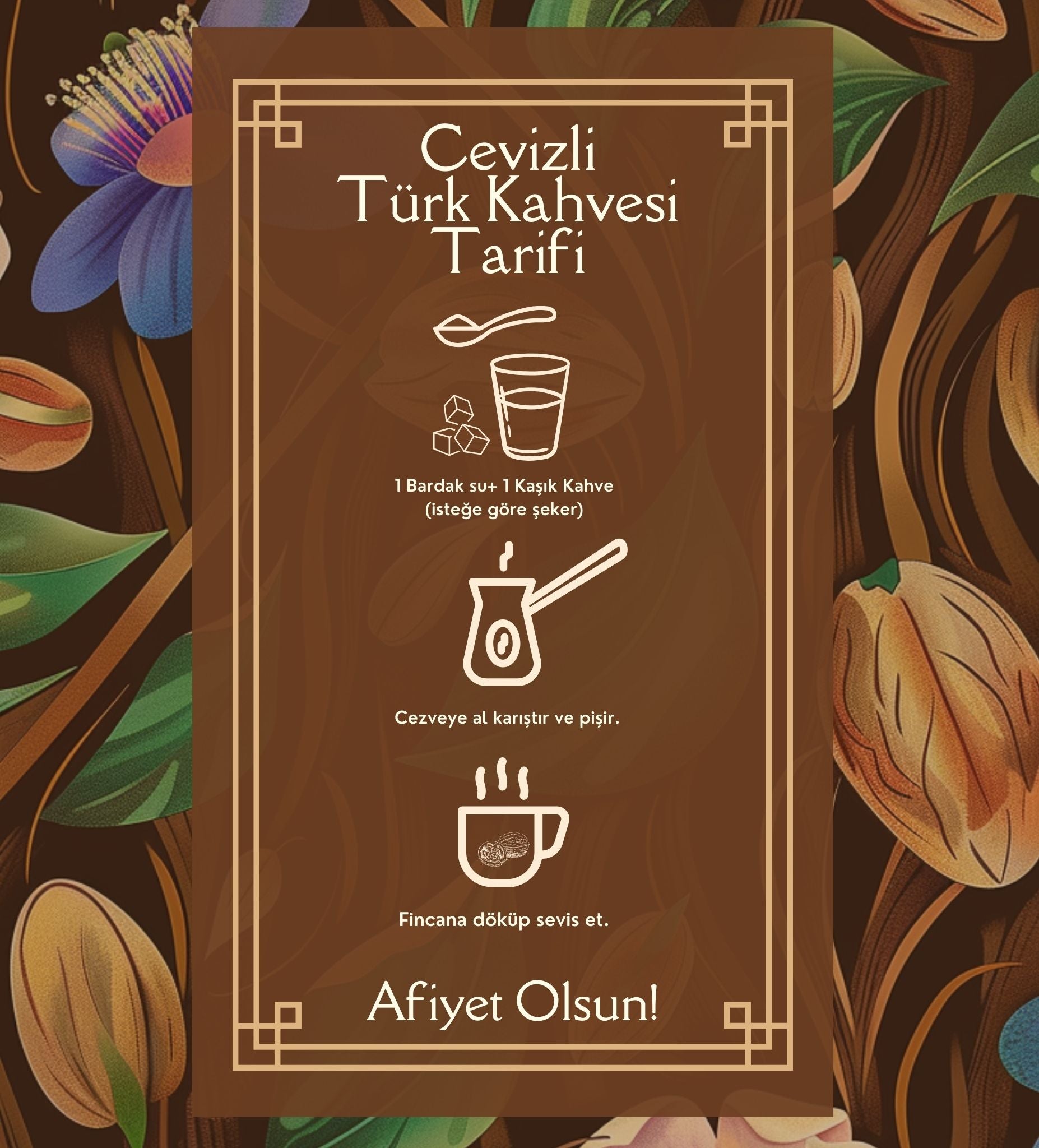 Cevizli Türk Kahvesi Ceviz Aromalı Türk Kahvesi