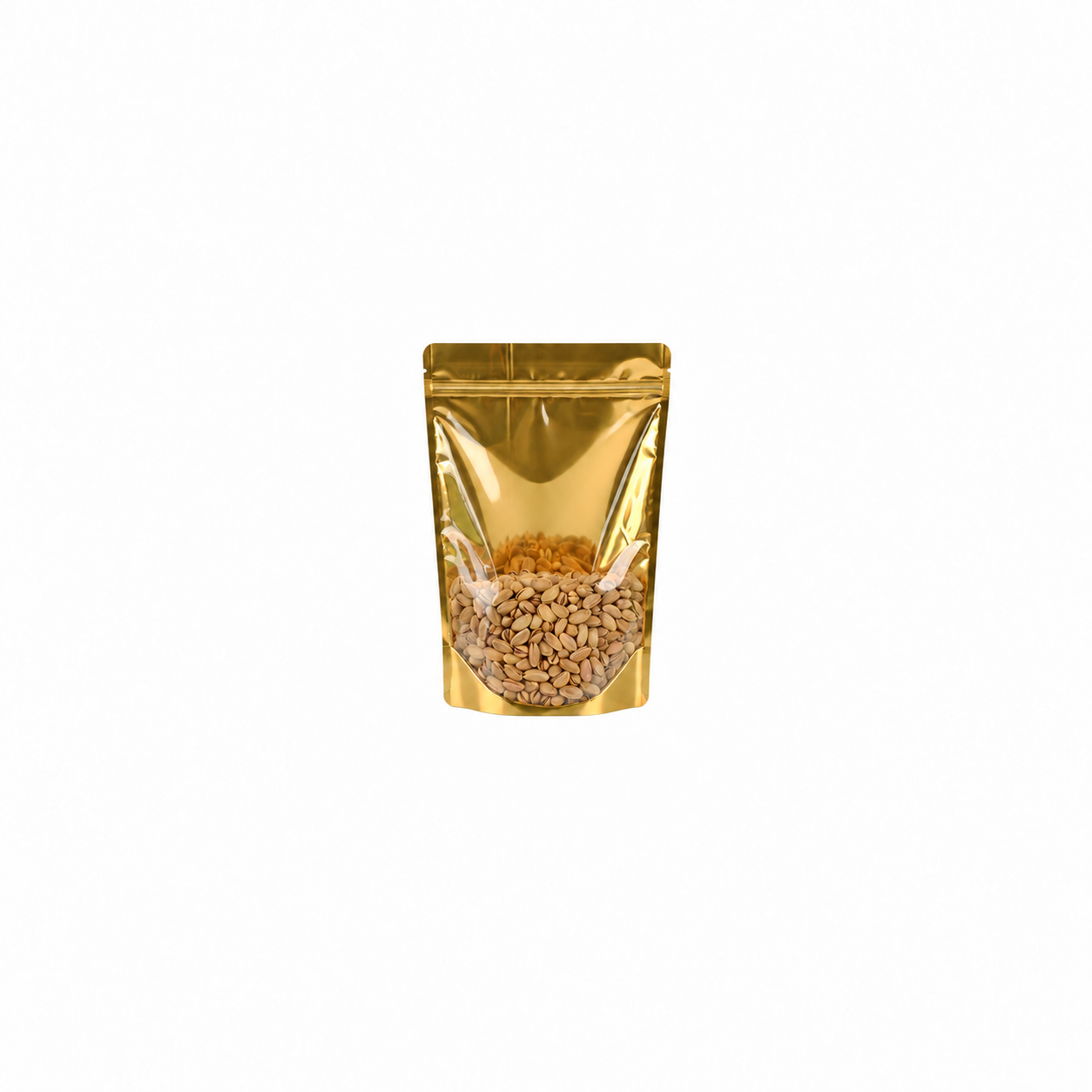 Transparent Gold Metallized Ziplock Doypack 8.5 x 14.5 CM