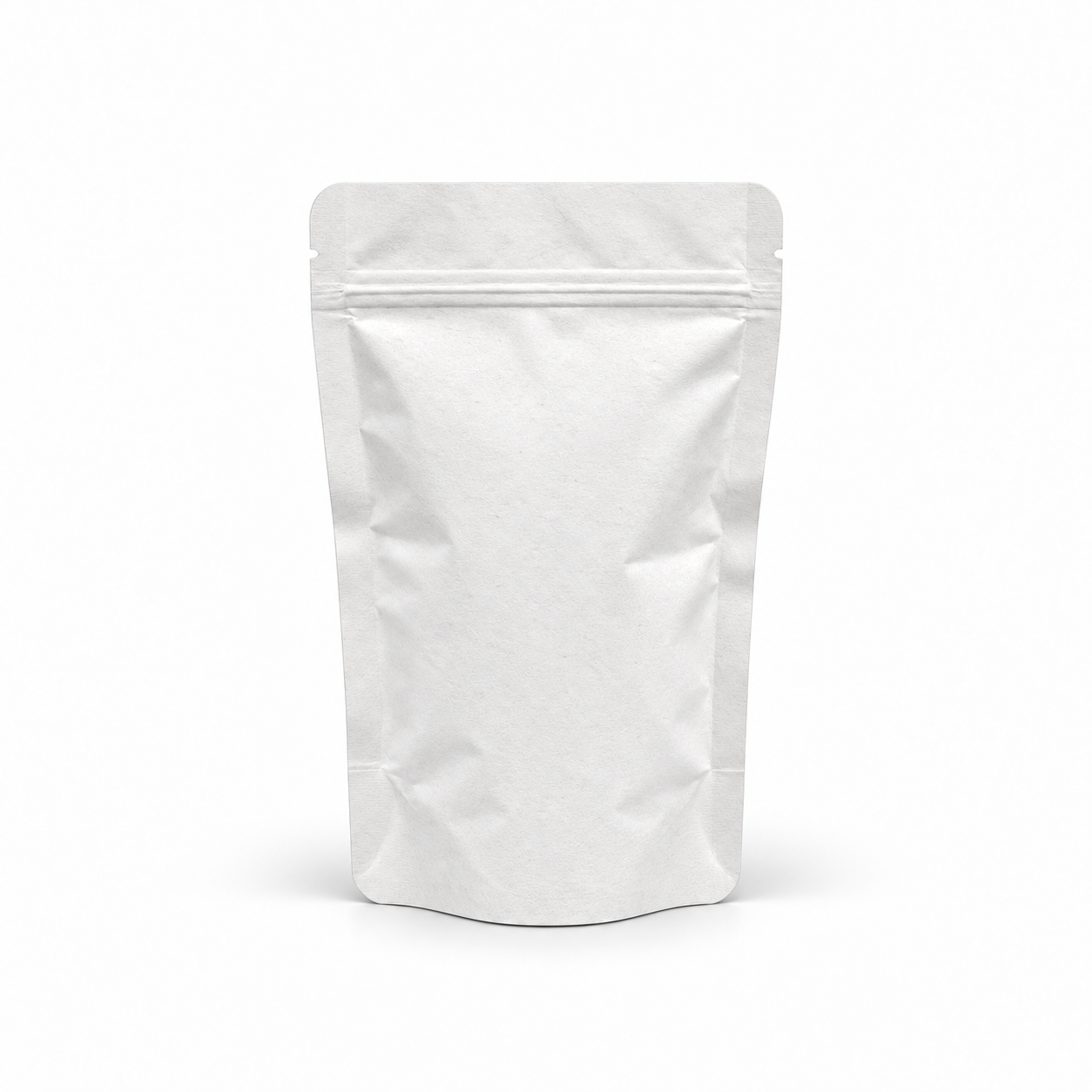 Beyaz Kraft Alüminyum Kilitli Doypack, 16 x 24 + 8 CM
