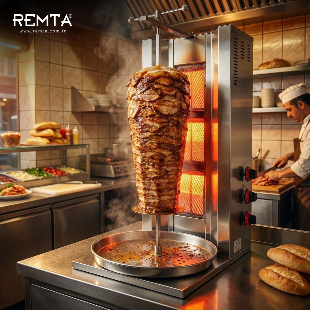 Remta 3 Radyanlı Gazlı (CE) Döner Ocağı - D06