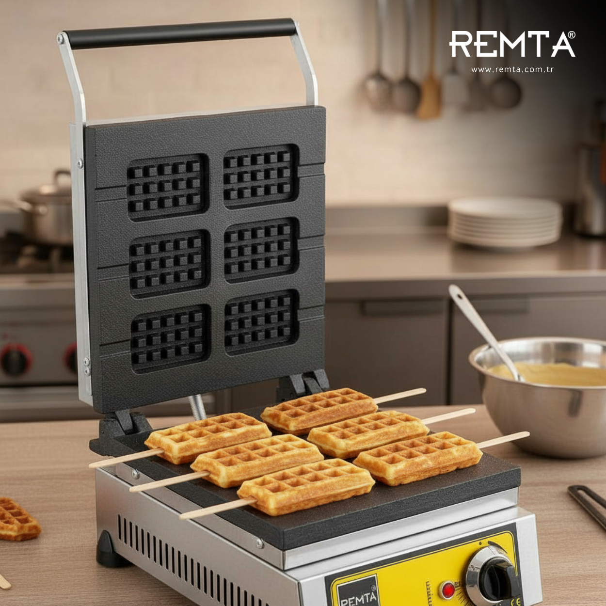 Remta Çubuk Waffle Makinası Elektrikli 6'lı