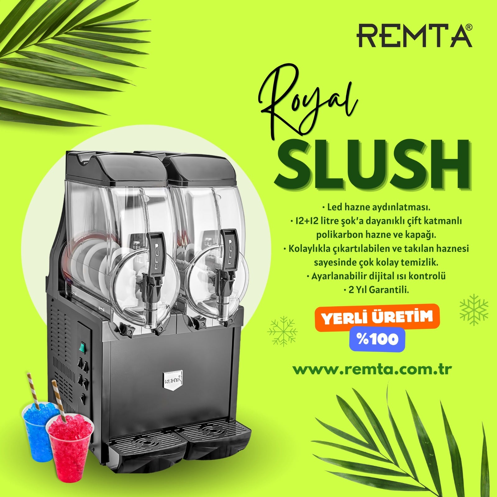Remta Tekli Royal Slush (Buzlaş-Karlamaç) Makinası 12 lt - ST41